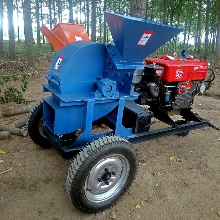 Electric straw chopper mobile grape branch crusher wood chipper sawdust machine powerful mobile coconut husk shredding machine