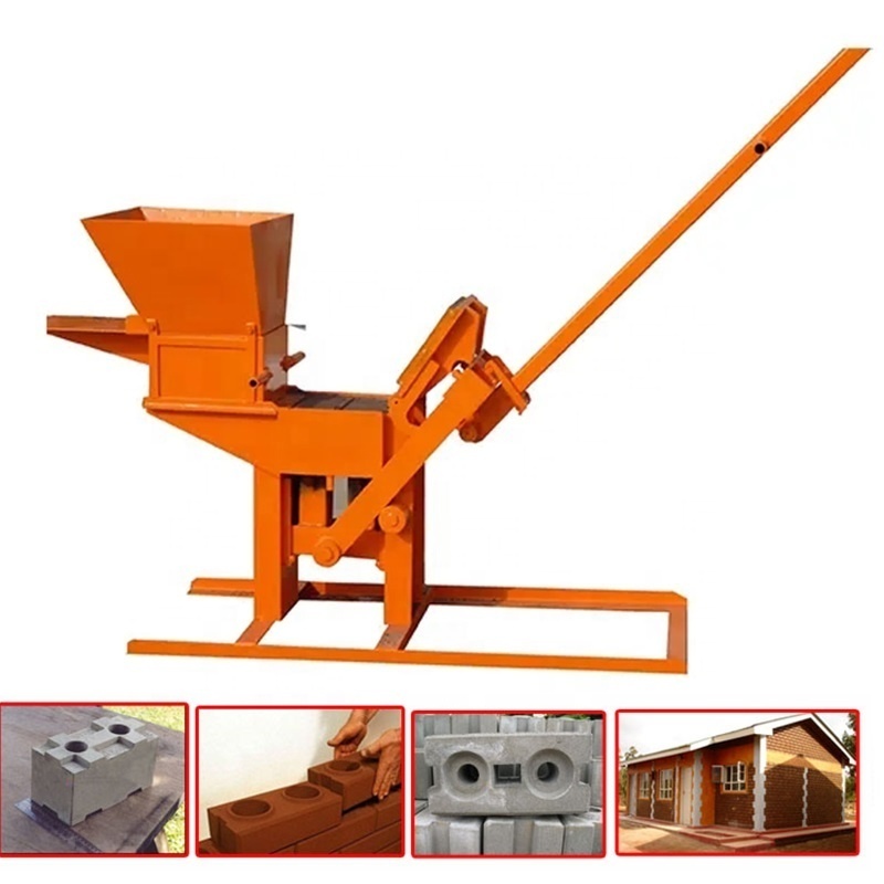 QMR2-40 Manual Clay Soil Cement Interlocking Brick Moulding Machine earth compressed clay interlock brick making machine