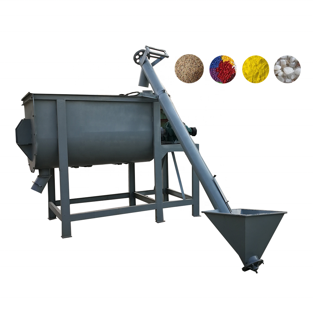 Large 300/500/1000/2000kg seeds premix feed grain mixer animal food spiral ribbon mixer best 2 ton 1 ton horizontal feed mixer