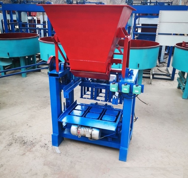 QMJ4-35 fixed block forming machine small manual brick making machine 9 inches hollow block making machine