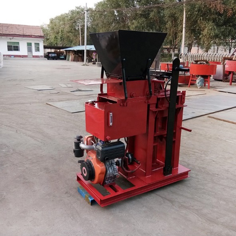 Small clay brick forming machine electric/diesel engine HY2-25 semi automatic interlock brick making machine