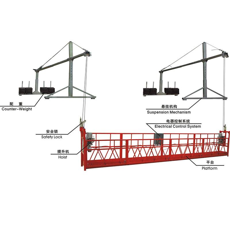 aerial zlp-800 facade window cleaning high-rise roof rope suspended work platform