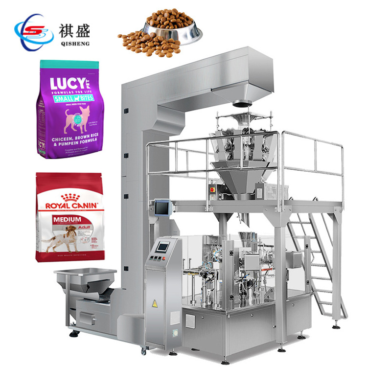 Vertical Pet Food Multihead Weighing Bag Filling And Packaging Machine Automatic Cat Dog Frozen Food Pouch Pack Machine