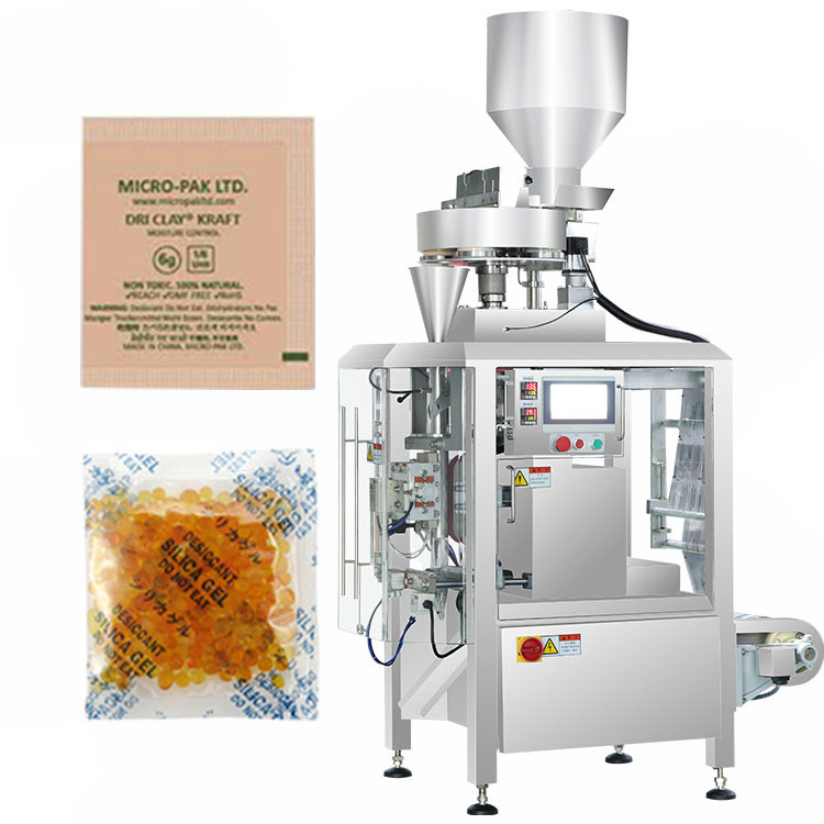 Silica Gel Granule Kraft Paper Fill Packaging Machine Glass Desiccant Small Granular 3 Three Side Seal Packing Machine