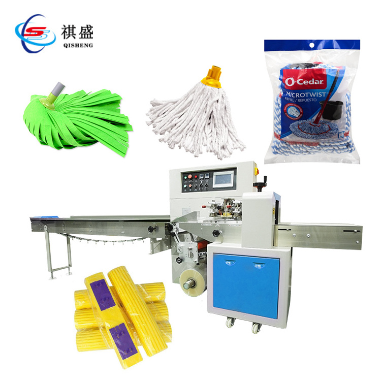 Horizontal Mop Packing Machine Bag Flow Pack Packaging Machine For Roller Sponge Refill Head