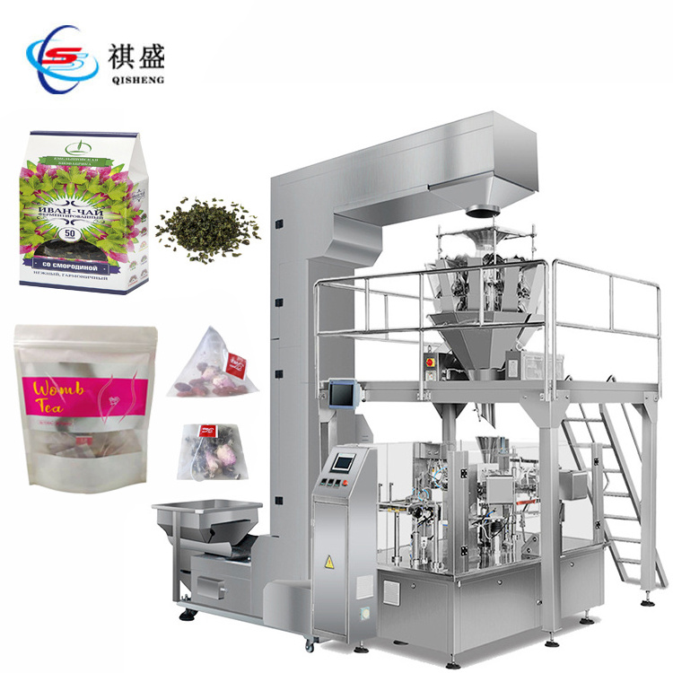 Automatic Inner And Outer PLA Triangle Tea Bag Packing Machine Herb Cotton Pyramid Envelope Pouch Filling Packaging Machine