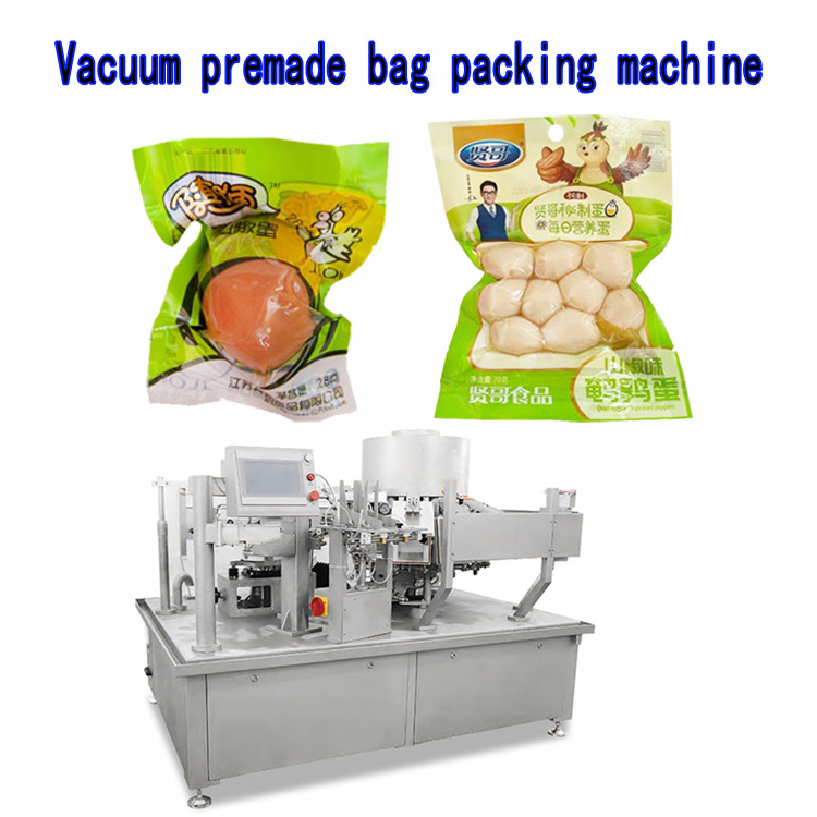 Automatic Boiled Quail Egg Multihead Weigher Filling Packaging Machine Peeled Egg Vacuum Packing Machine For Premade Bag