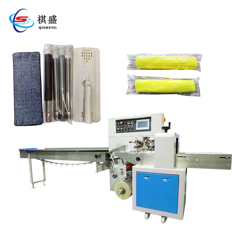 Horizontal Mop Packing Machine Bag Flow Pack Packaging Machine For Roller Sponge Refill Head