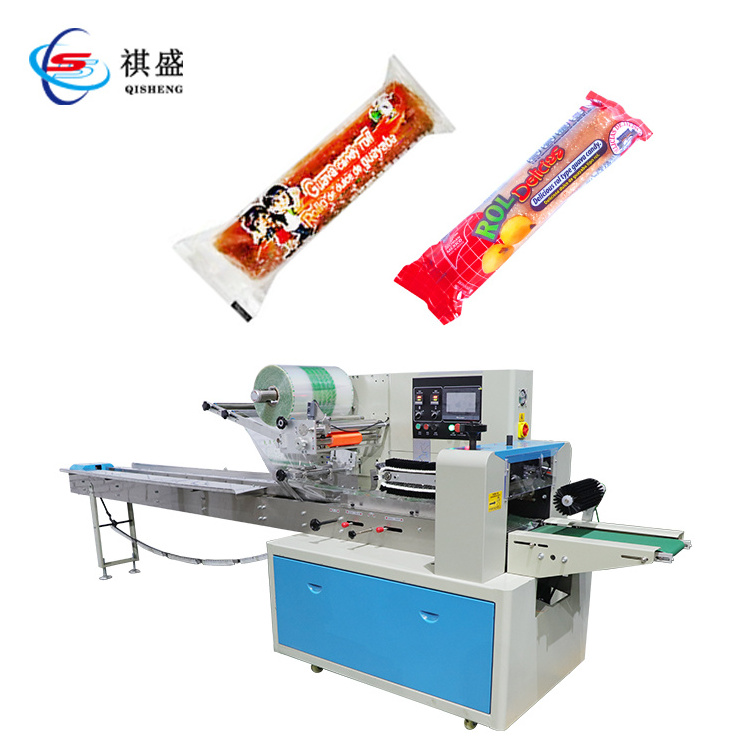 Automatic Individual Candy Bar Wrapping Packaging Machine Soft Hard Sweet Roll Stick Small Horizontal Pack Machine For Sale