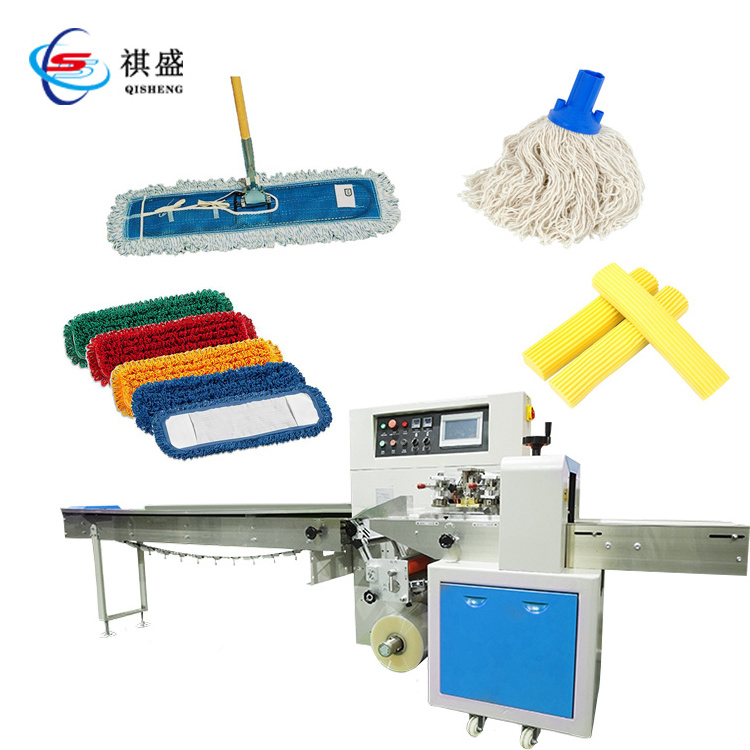 Horizontal Mop Packing Machine Bag Flow Pack Packaging Machine For Roller Sponge Refill Head