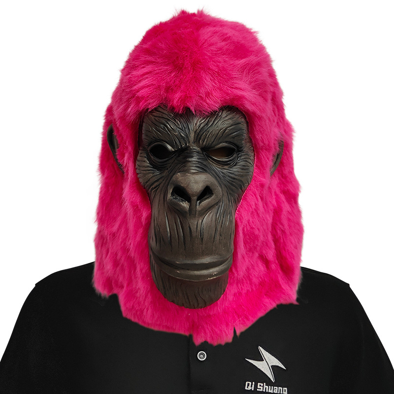 Custom Logo Realistic Gorilla Latex Head Mask Halloween Scary Mask Cosplay & Monkey Mascot for Carnival Party Masks