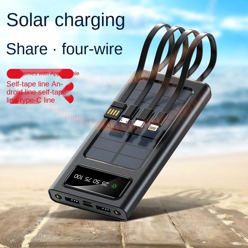 2023 New Products Solar Power Bank Hot Trending 30000mAh Double USB 2.1A Ultra Slim Electronics Portable Charge Flashlight