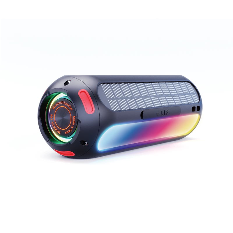 Golf Magnetic Wireless Speaker, Outdoor Portable Solar Power Speaker with LED Lights and White Light Camping Lighting Features