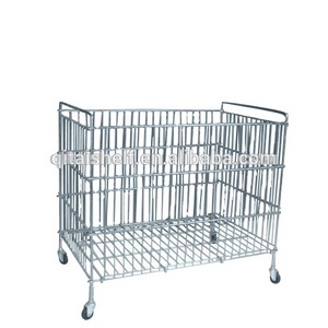 Warehouse Equipment Movable Metal Storage Cages With Wheels