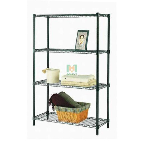 Storage Shelving Rack Powder Black Wire Shelves Four Tier Epoxy Paint Surface treatment