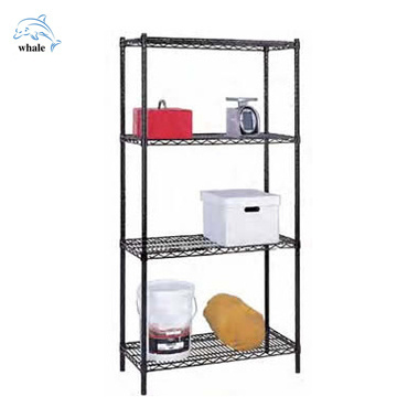 Storage Shelving Rack Powder Black Wire Shelves Four Tier Epoxy Paint Surface treatment