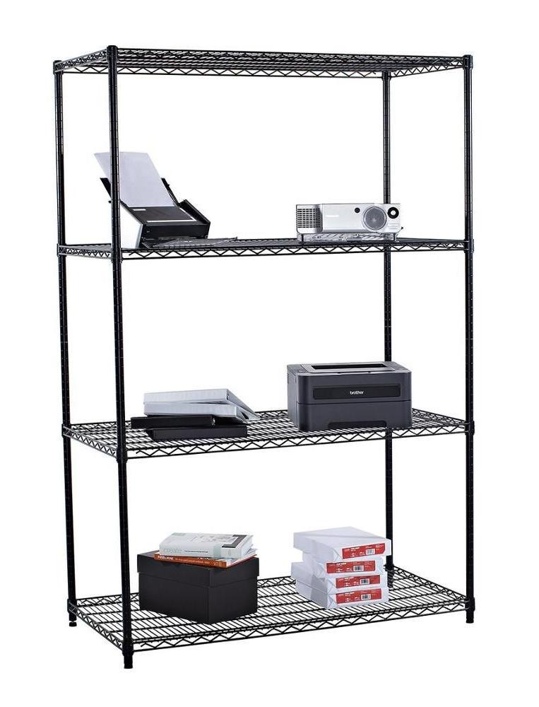 Wholesale Black Powder Coated Ventilated Commercial Wire Shelves store Adjustable Shelving