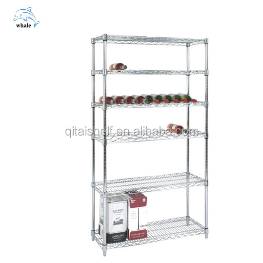 6 Layers NSF & ISO Approved Commercial Chrome Plated Wire Shelving