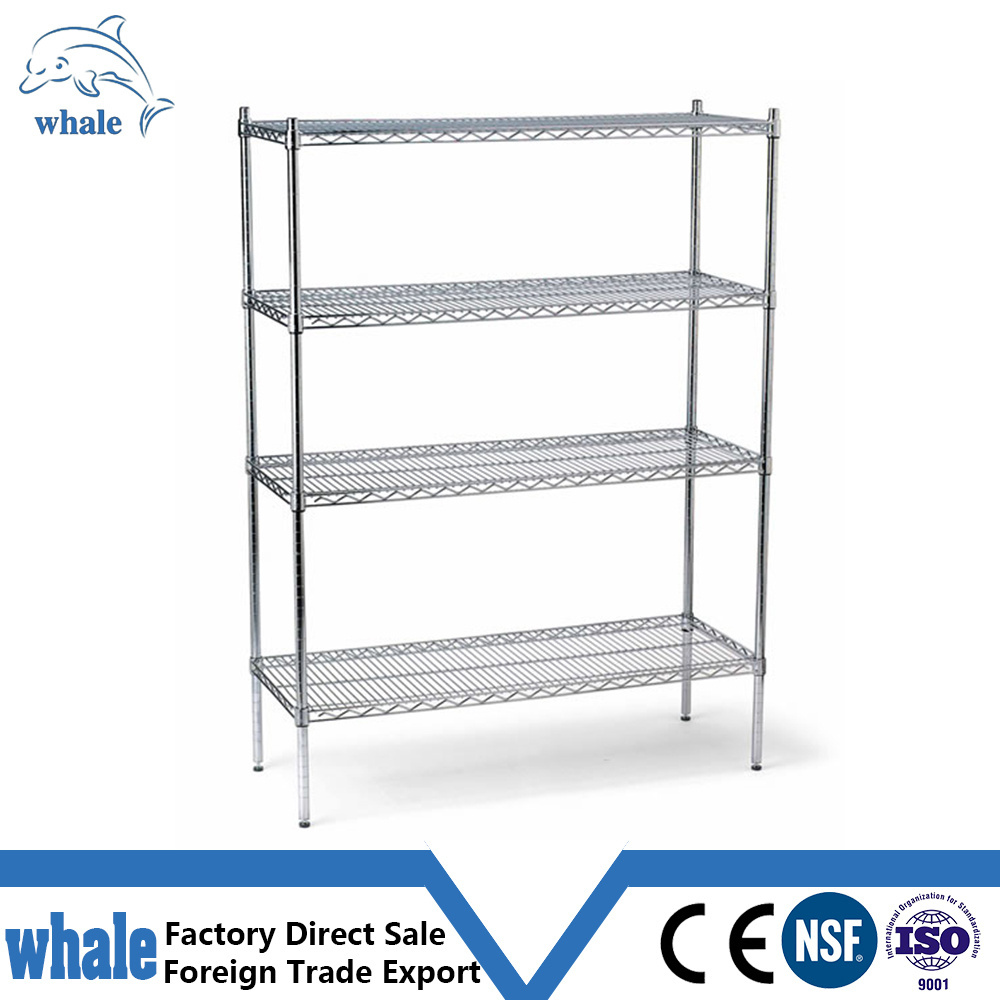 Chrome Commercial 6 Layer Shelf Adjustable Steel Wire Metal Shelving Rack