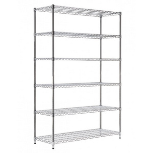 6 Layers NSF & ISO Approved Commercial Chrome Plated Wire Shelving