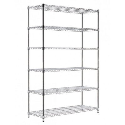 6 Layers NSF & ISO Approved Commercial Chrome Plated Wire Shelving