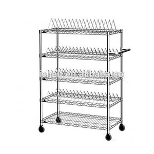 NSF & ISO approved Wire Shelving Save Drying Dish Restaurant Plate Rack Dish Storage Metal Stainless Steel Kitchen Dish Rack