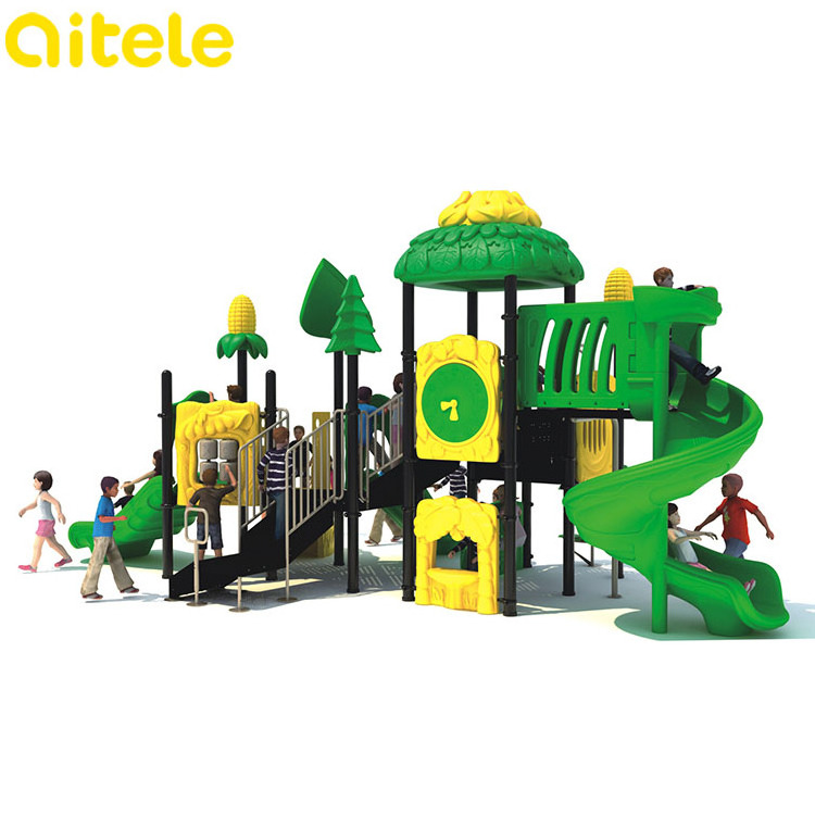 QITELE children used commercial outdoor playground equipment big spiral tube slides for sale