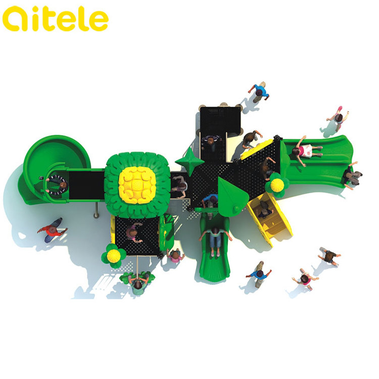 QITELE children used commercial outdoor playground equipment big spiral tube slides for sale