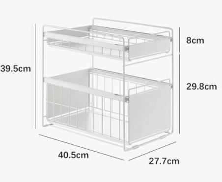 Bathroom Organizer Under Sink 3 Pack, 2 Tier Bathroom Cabinet Organizer, Large capacity Under Sink Organizer