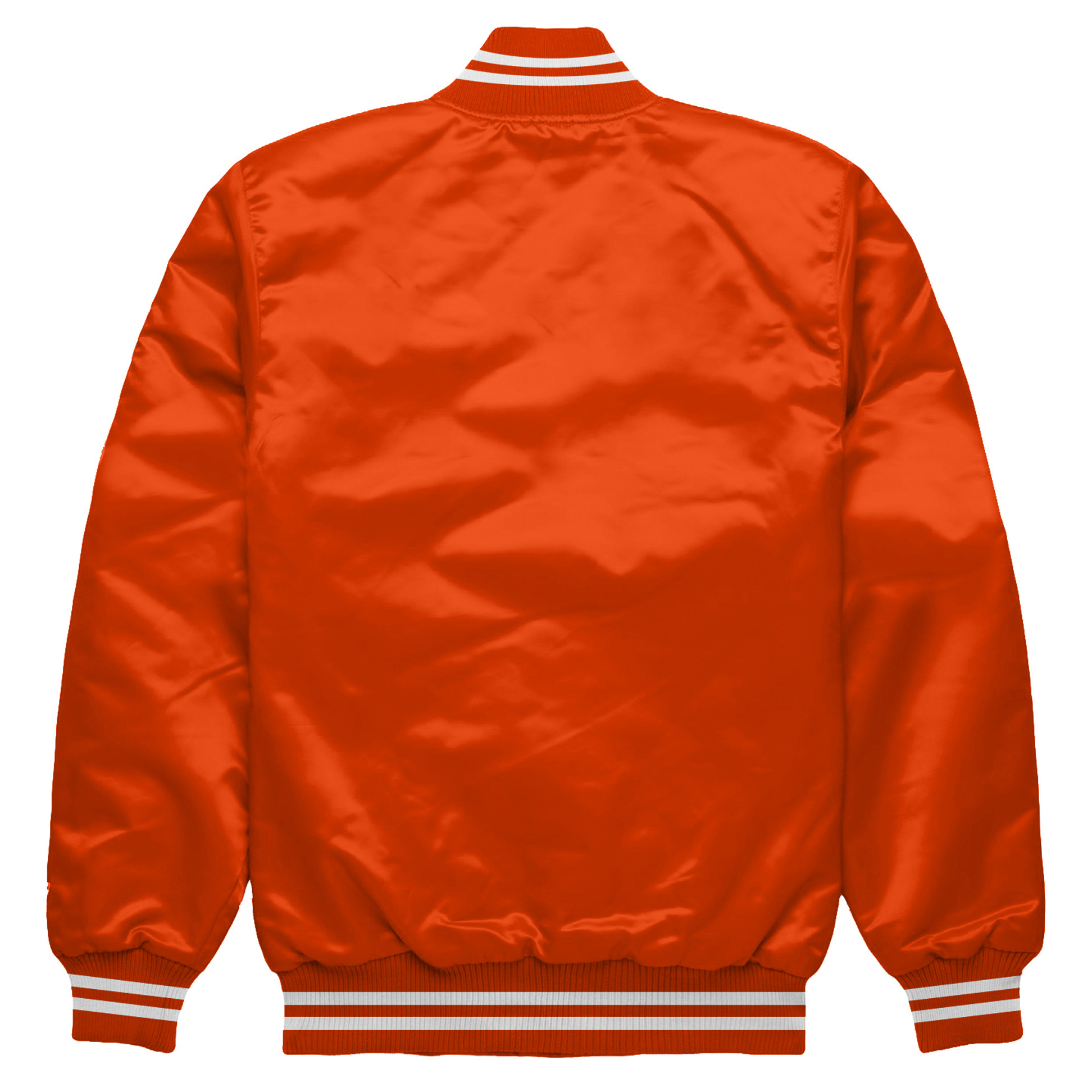 Classic Baseball Letterman Varsity Jacket in Orange Satin Superior Quality Bomber Style for College Athletes