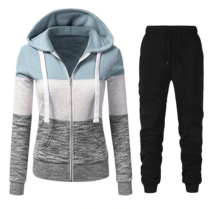 Women Tracksuit Sets Winter Ladies High Elastic Long Sleeve fashion type side straps Sweatshirt Hoodies Strip Tracksuits