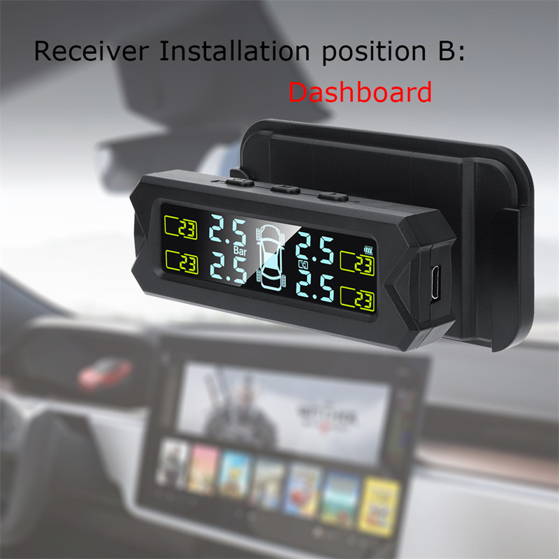 Cars Tyre Air Pressure Monitoring System Wireless Solar Internal Tpms Car Tire Temperature Pressure Monitoring 116psi 8 Bar