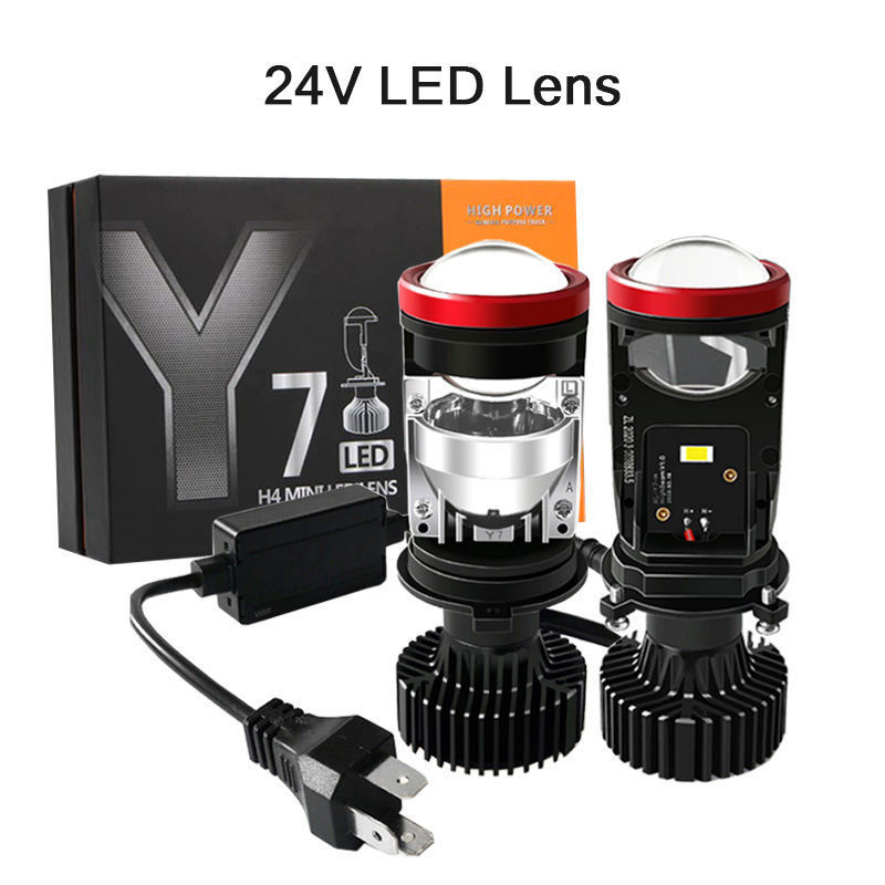 Wholesale Auto Lights Y7 H4 Bulb With Lens Bright Concentrated Two-Color Light One Car Led Headlight H4 Bifocal Lens Headlight