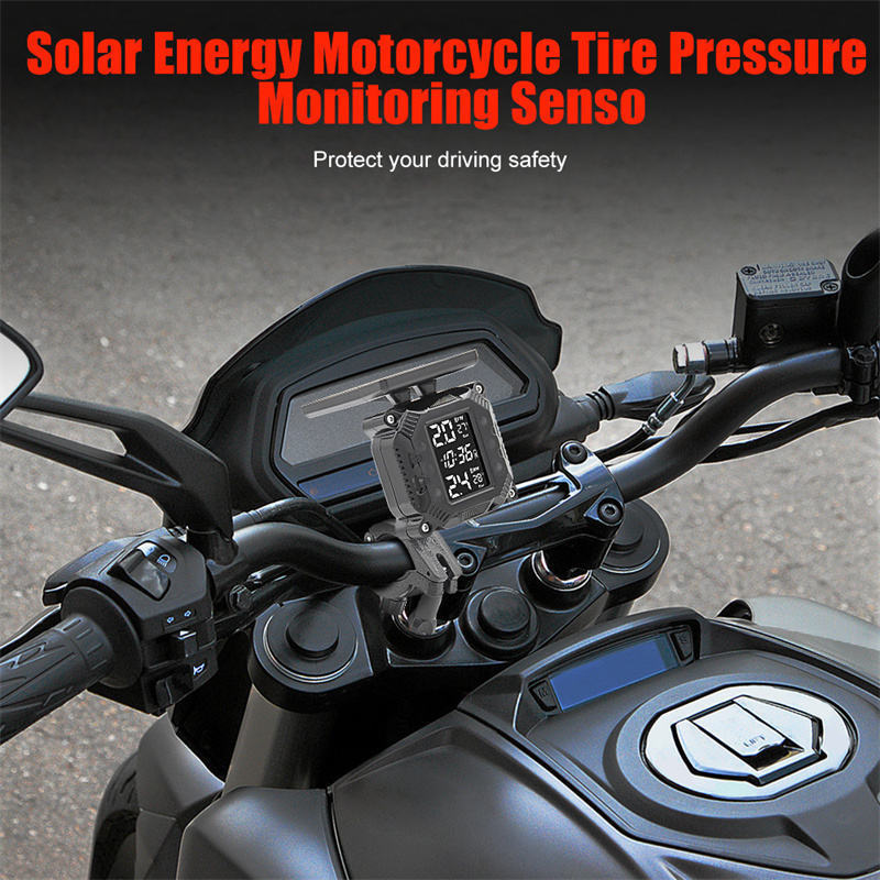 2 Wheels Bike Tire Pressure Monitoring System TPMS Motorcycle Bicycle Solar Wireless Waterproof Tire Pressure Monitor