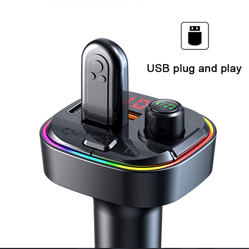 Dual USB Car Charger Handsfree Bluetooth 5.0 Car Kit Mp3 Player Multifunction Wireless Car FM Transmitter Wireless FM Modulator