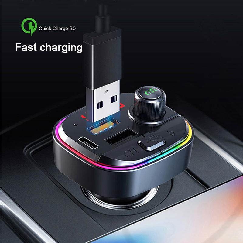 Dual USB Car Charger Handsfree Bluetooth 5.0 Car Kit Mp3 Player Multifunction Wireless Car FM Transmitter Wireless FM Modulator