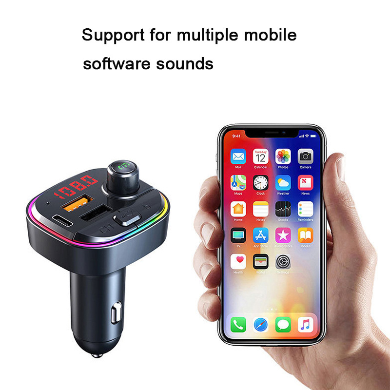 Dual USB Car Charger Handsfree Bluetooth 5.0 Car Kit Mp3 Player Multifunction Wireless Car FM Transmitter Wireless FM Modulator