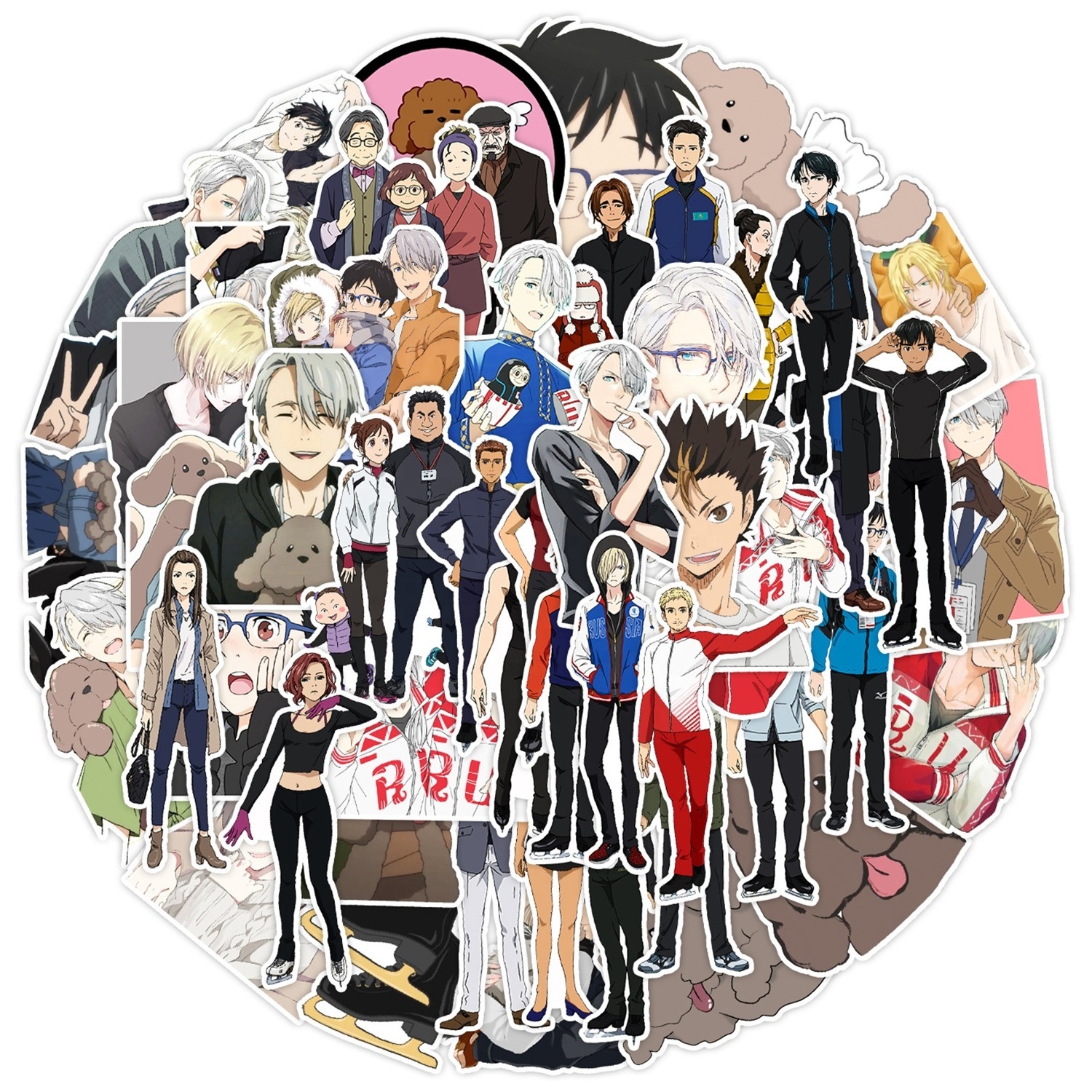 50Pcs Japan Sport Skating YURI on ICE Anime Stickers For Skateboard Wall Door Fridge Luggage Laptop Decorative Decal