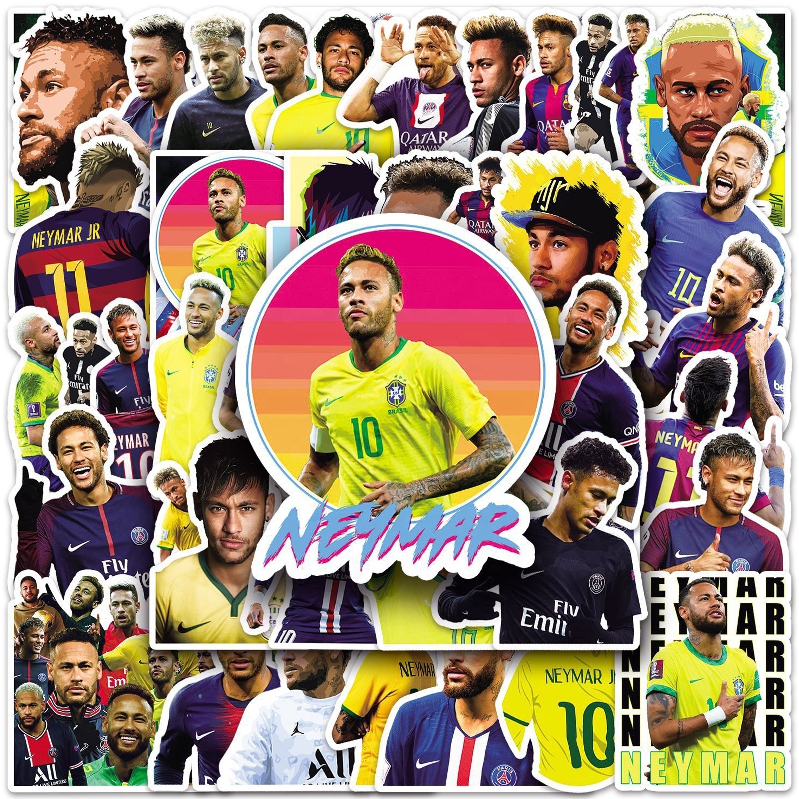 50Pcs Football Sport Star Messi Graffiti Sticker For Boy Water Bottle Luggage Laptop Phone Paper Decals Label Stickers