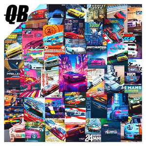 50Pcs Cool Trendy Sport Car JDM Poster Sticker For Boy Car Bike Laptop Luggage Guitar Phone Decor Graffiti