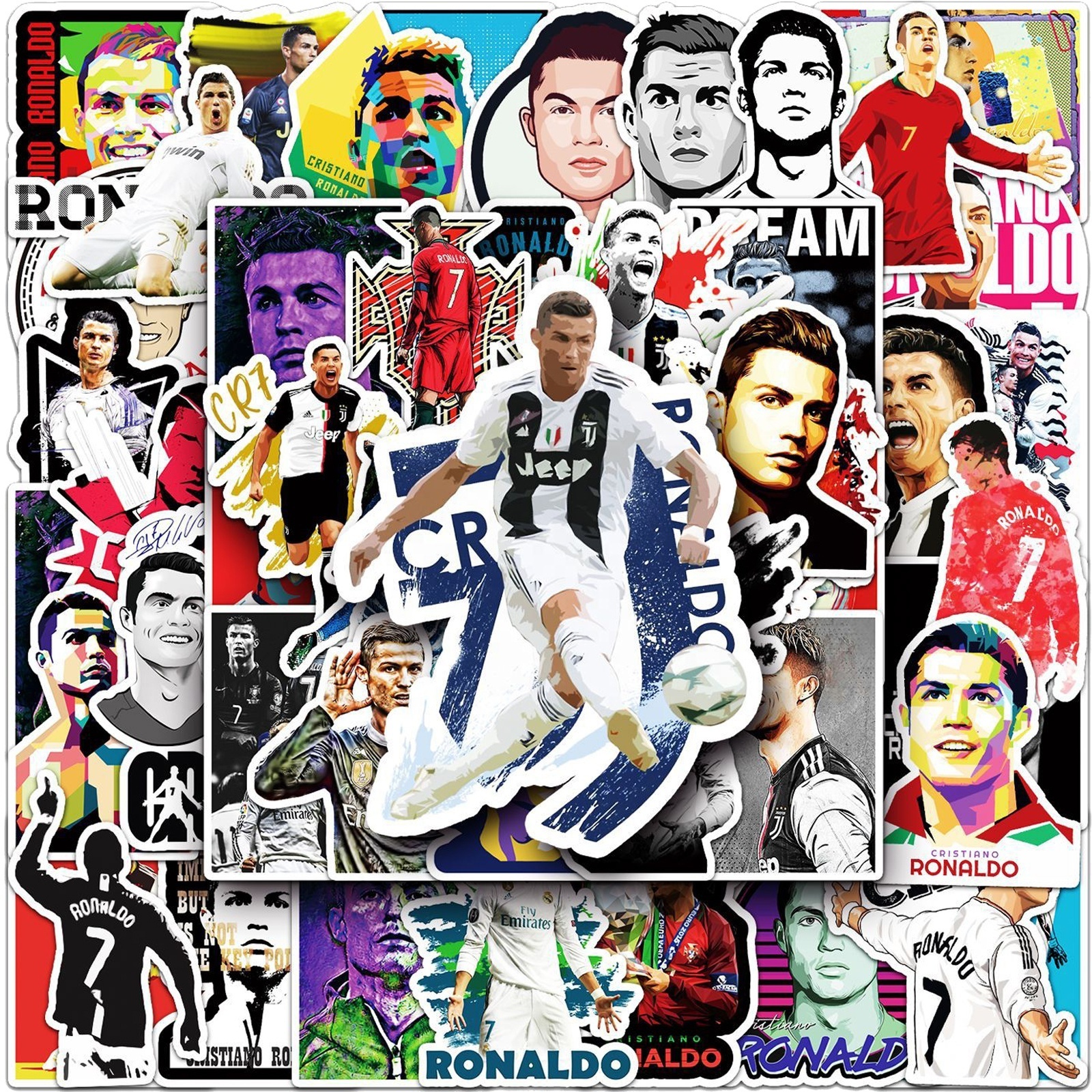 50Pcs Football Sport Star Messi Graffiti Sticker For Boy Water Bottle Luggage Laptop Phone Paper Decals Label Stickers