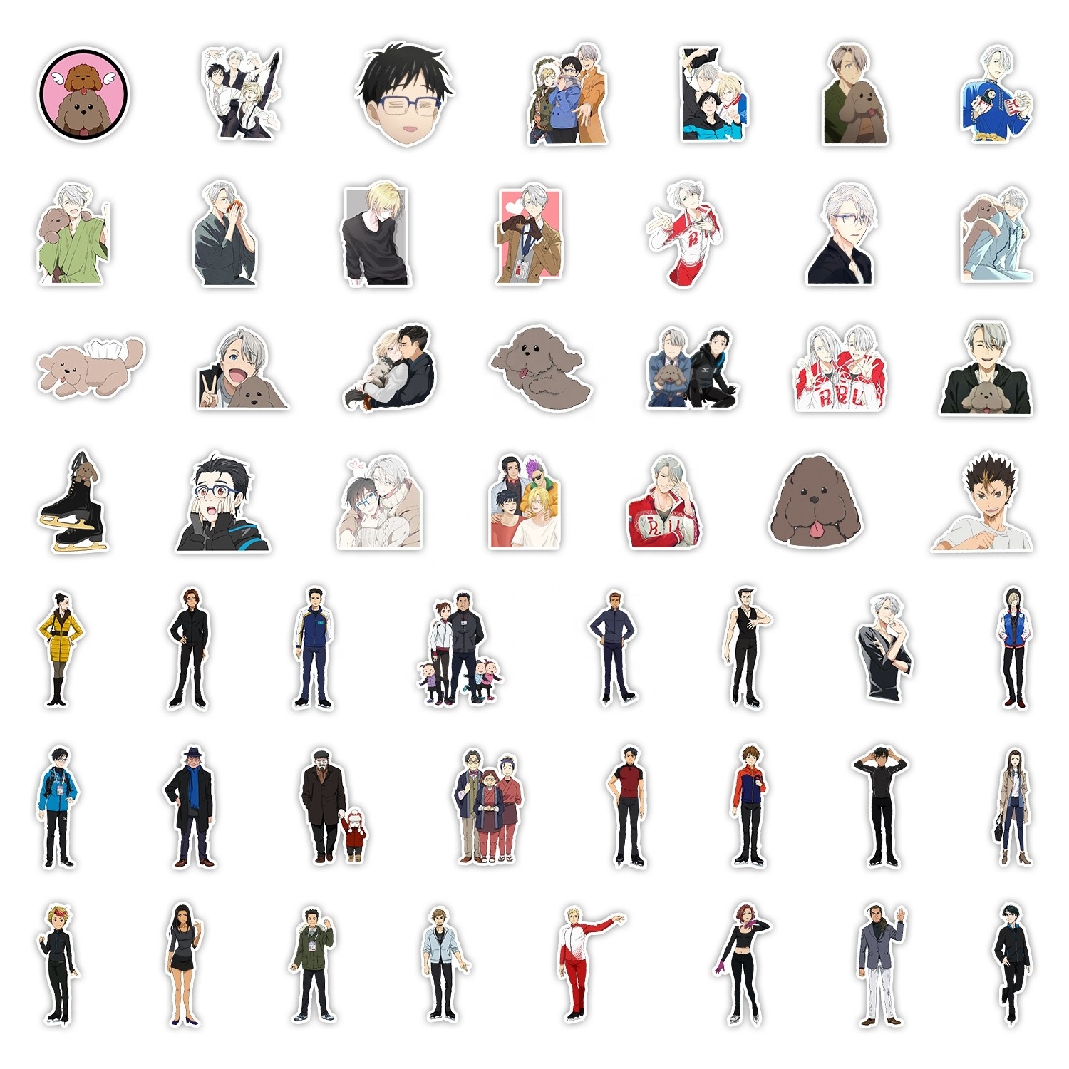 50Pcs Japan Sport Skating YURI on ICE Anime Stickers For Skateboard Wall Door Fridge Luggage Laptop Decorative Decal