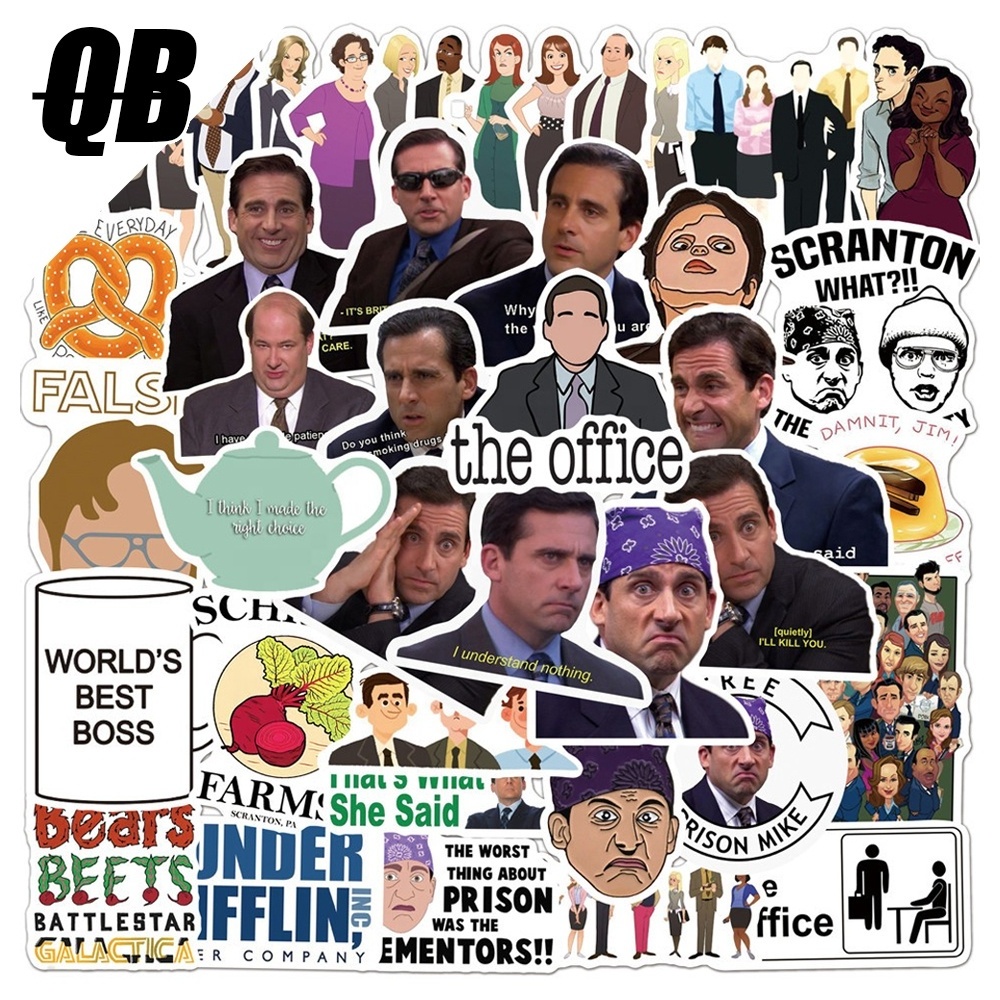 50Pcs Funny TV Movies The Office Stickers For Girl Bottle Fridge Luggage Laptop Notebook Decor Diy Pvc Vinyl