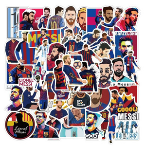 50Pcs Football Sport Star Messi Graffiti Sticker For Boy Water Bottle Luggage Laptop Phone Paper Decals Label Stickers