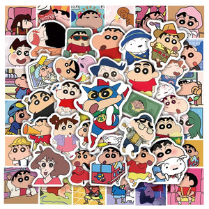 50Pcs Japanese Cartoon Crayon Shin Chan Sticker Pack For Children Notebook Bottle Luggage Vinyl Cute Anime Stickers