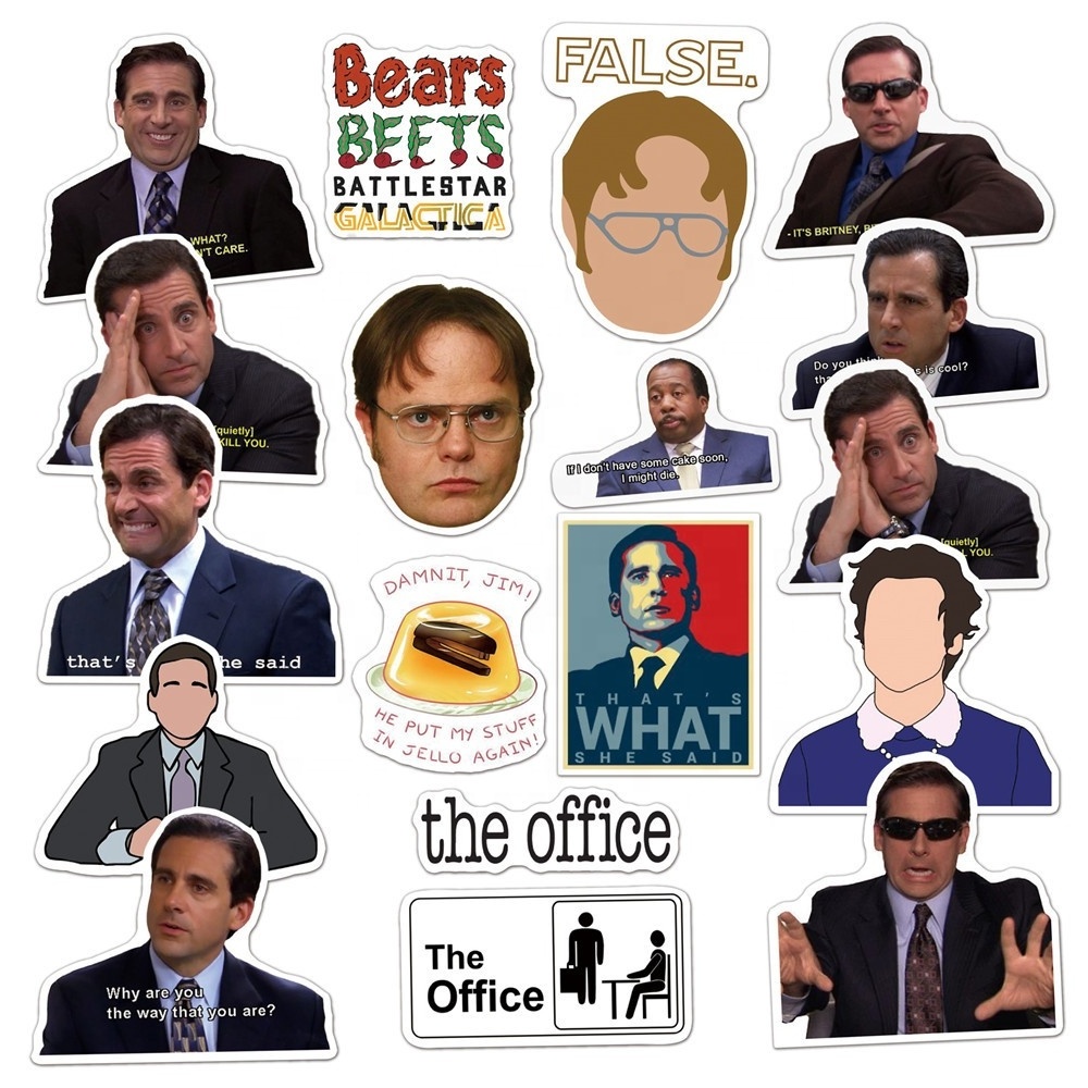 50Pcs Funny TV Movies The Office Stickers For Girl Bottle Fridge Luggage Laptop Notebook Decor Diy Pvc Vinyl