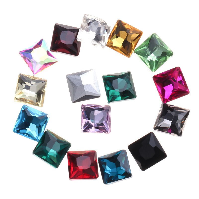 TOP Rhinestone Square Pointback Strass Crystal Stones  Glass Rhinestone For DIY Crafts Decoration