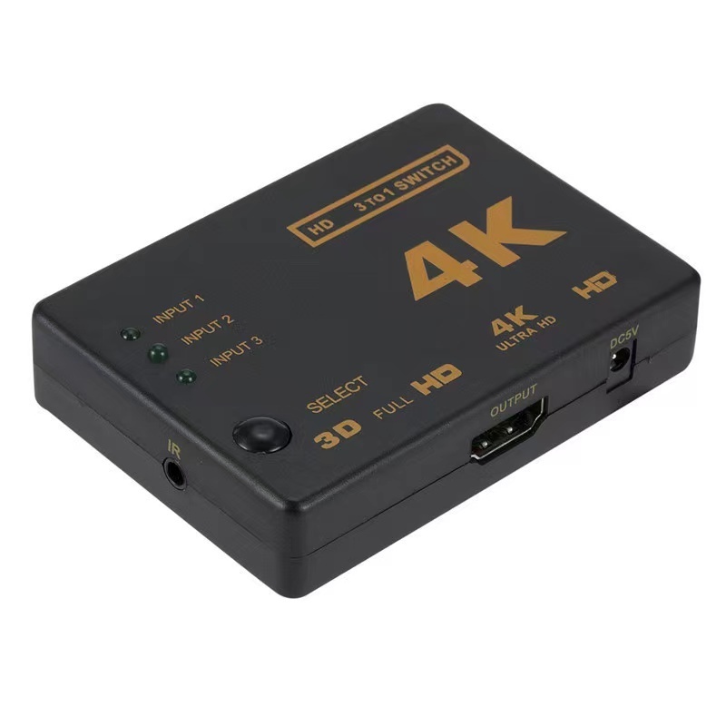 HDMI Switch 3 in 1 Out 4K HDMI Splitter Supports HDCP1.4 HDMI 3 Port Box Hub 4K 30Hz Compatible with PS5 PS4