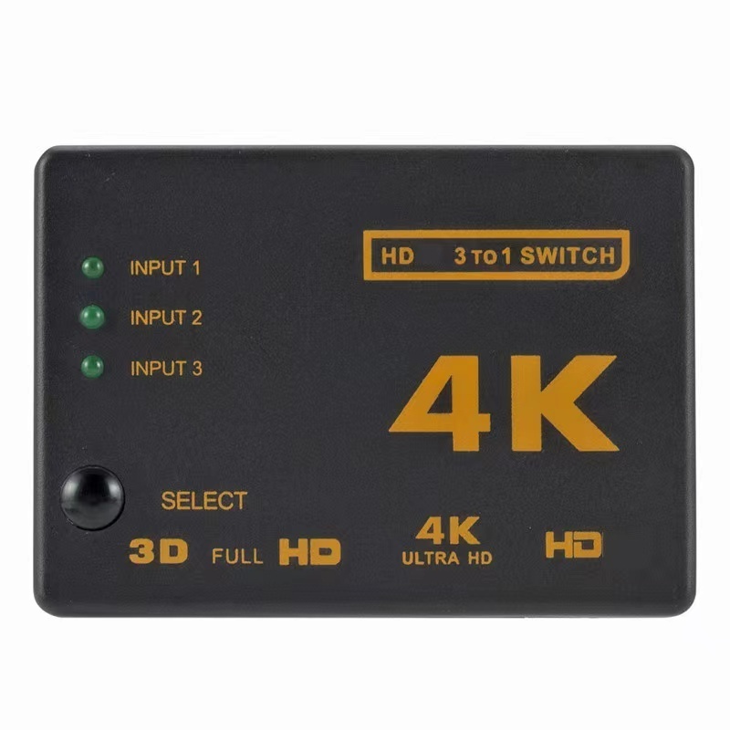 HDMI Switch 3 in 1 Out 4K HDMI Splitter Supports HDCP1.4 HDMI 3 Port Box Hub 4K 30Hz Compatible with PS5 PS4