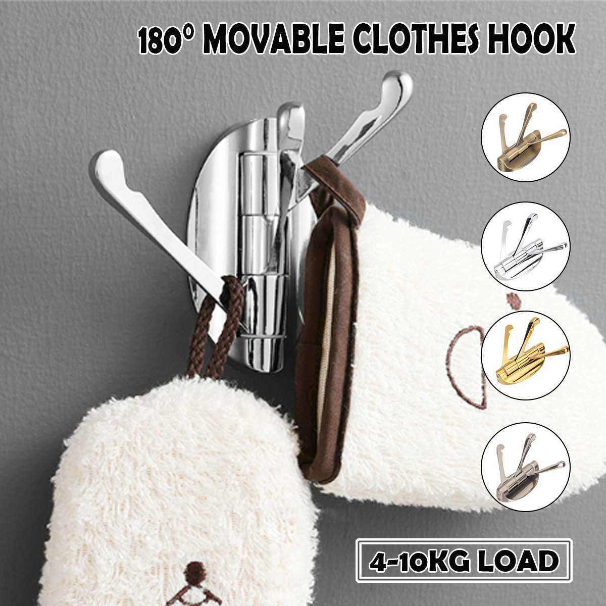 Robe Hook Wall Towel Hook for Bathroom Zinc Alloy Coat Rustproof Hook Hanger for Kitchen Hardware